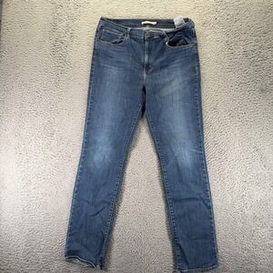 Levi's 724 Jeans Womens 32x31 Blue Cotton Denim Straight High Rise Faded Stretch